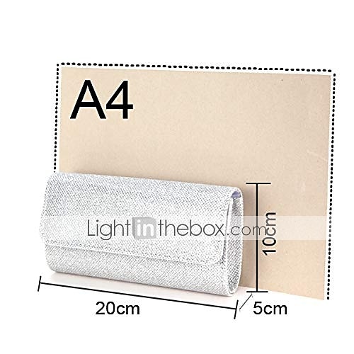sølvglitter clutch-veske for kvinner – elegant kveldsveske med kjedestropp for bryllup, fester og formelle arrangementer 2025 - $19.99 –P3