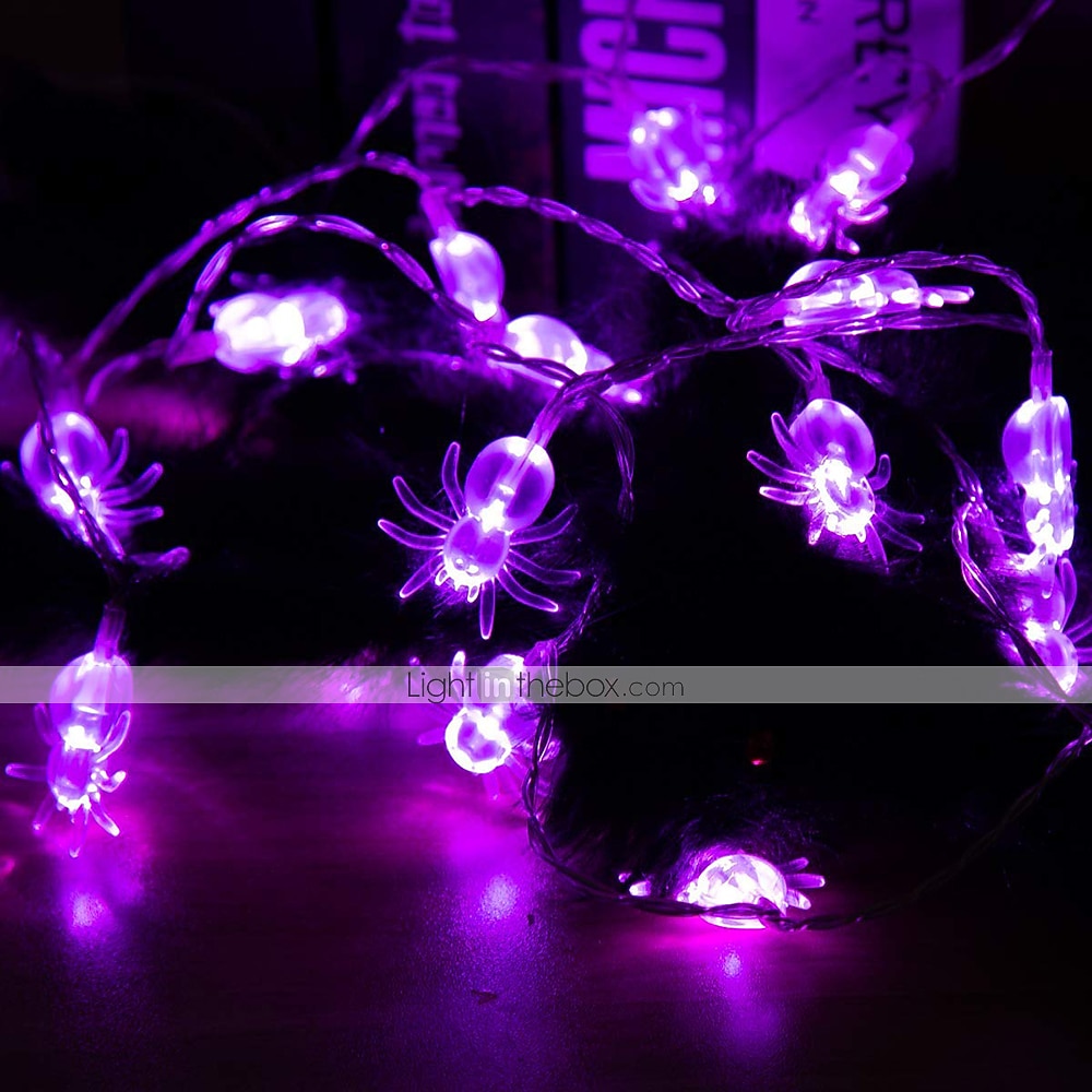 φώτα αποκριών φώτα κορδόνι αράχνη 10 led μοβ αράχνες 1.5m 4.9ft led παιχνίδια αποκριές φεστιβάλ φάντασμα διακόσμηση τρόμου για κοστούμια πάρτι 2025 - $11.49 –P3