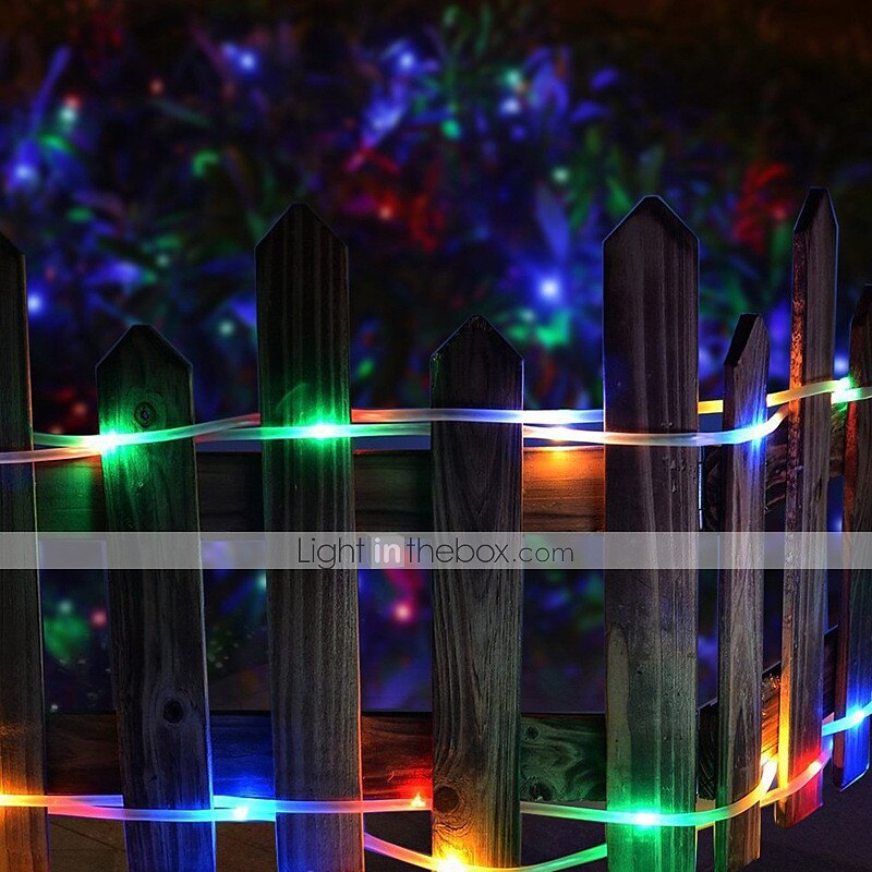 kültéri napfénylámpa 2db 1db kötélcső vezetett napelemes lámpa 12m 100 led húrlámpa kültéri tündér ünnep karácsonyi ünnepség napkert fény vízálló luz napelemes napelemes kert fény 2025 - $33.99 –P2