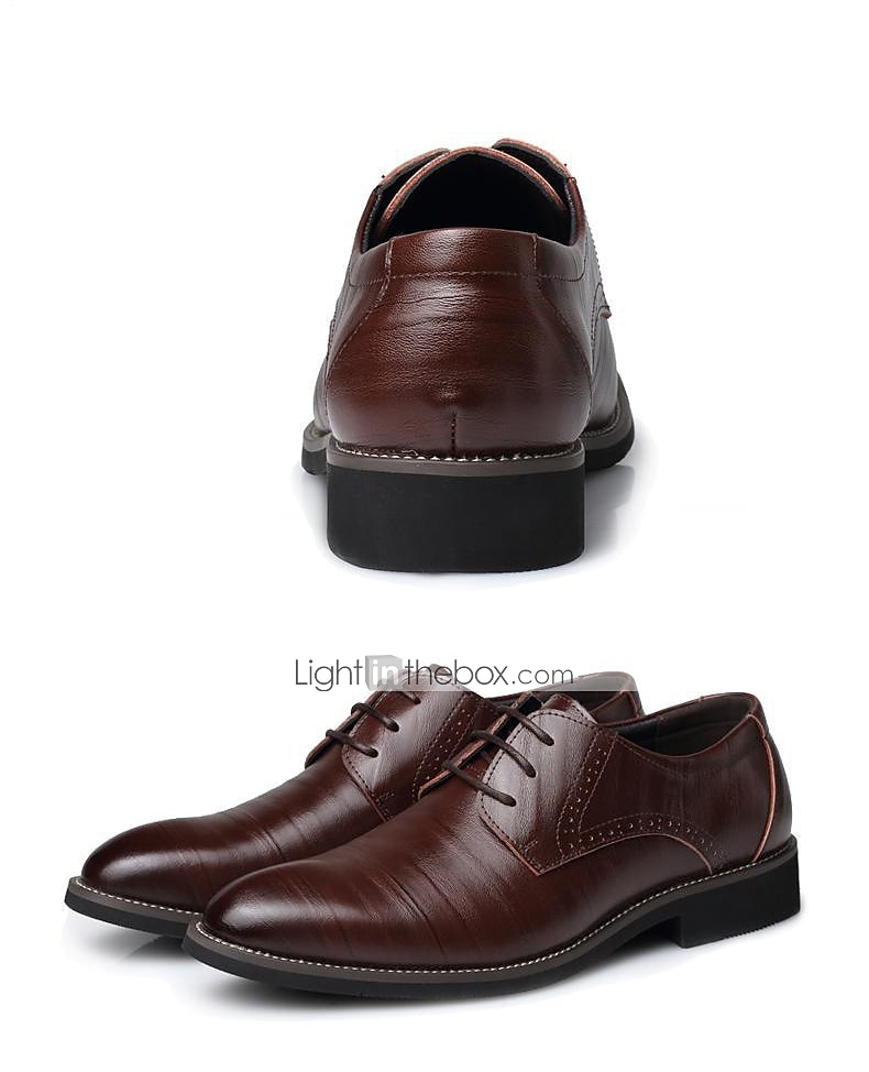 Homme Oxfords Chaussures derby Chaussures habillées Entreprise Classique du quotidien Bureau et carrière Soirée & Evénement Cuir Preuve de l'usure Lacet Noir Jaune Bleu Printemps Automne de 2025 ? $54.99 –P6