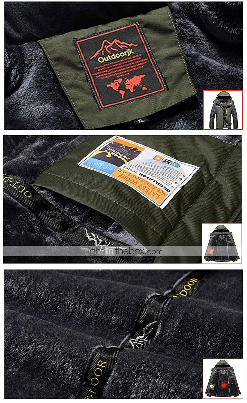 Pánské Dağcı Ceketi Bunda lyžařská Dağcı Rüzgarlığı Fleece Zima Venkovní Větruvzdorné Prodyšné Kapuce Zimní bunda Vrchní část oděvu Jeden jezdec Lov Rybaření Lezení Černá Armádní zelená Červená Modrá 2025 - $50.99 –P19