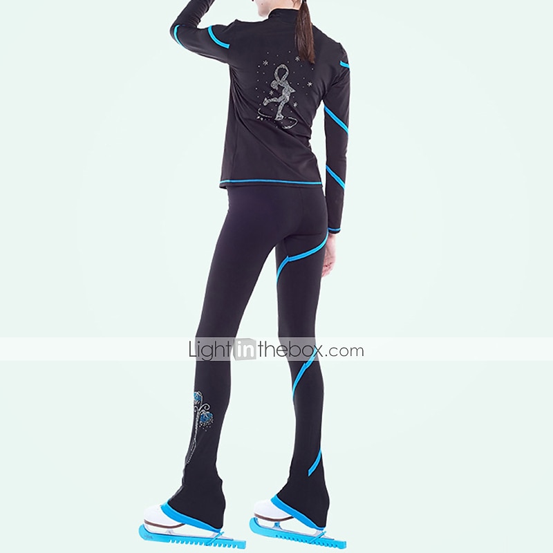 Eiskunstlauf-Jackett und -Hose Damen Mädchen Eislaufen Hosen / Regenhose Shirt Weiß Rosa Blau Glitzer Vlies Spandex Hochelastisch Ausbildung Wettbewerb Eiskunstlaufkleidung warm Kristalle Langarm 2026 - $123.99 –P5