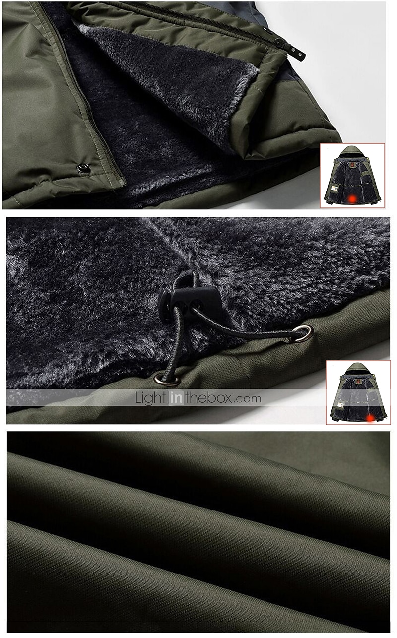 Pánské Dağcı Ceketi Bunda lyžařská Dağcı Rüzgarlığı Fleece Zima Venkovní Větruvzdorné Prodyšné Kapuce Zimní bunda Vrchní část oděvu Jeden jezdec Lov Rybaření Lezení Černá Armádní zelená Červená Modrá 2025 - $50.99 –P20