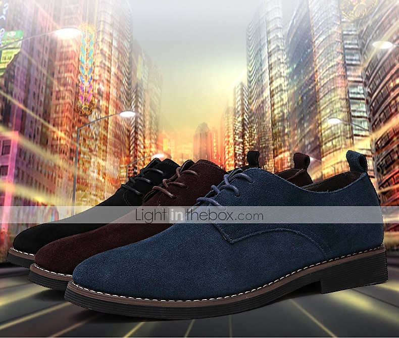 chaussures oxford en similicuir bleu marine pour hommes - chaussures formelles classiques à lacets avec semelle confortable pour les occasions professionnelles et décontractées de 2025 ? $54.99 –P1