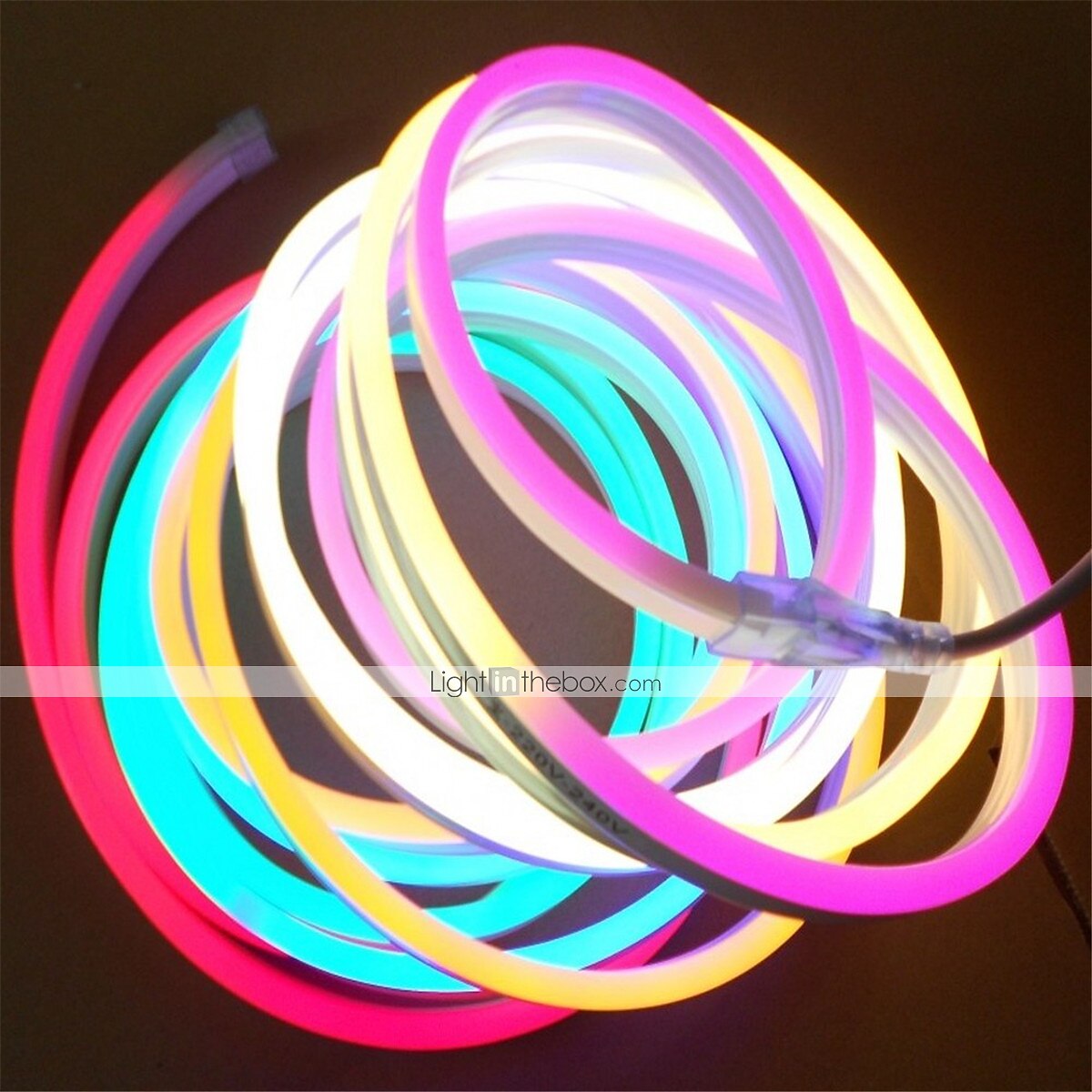 220v led neon fleksibel stripe tau lys vanntett smd2835 120led/m med strømplugg rgb farge skiftende 8x16mm 5m 10m 20m 2025 - $78.99 –P1