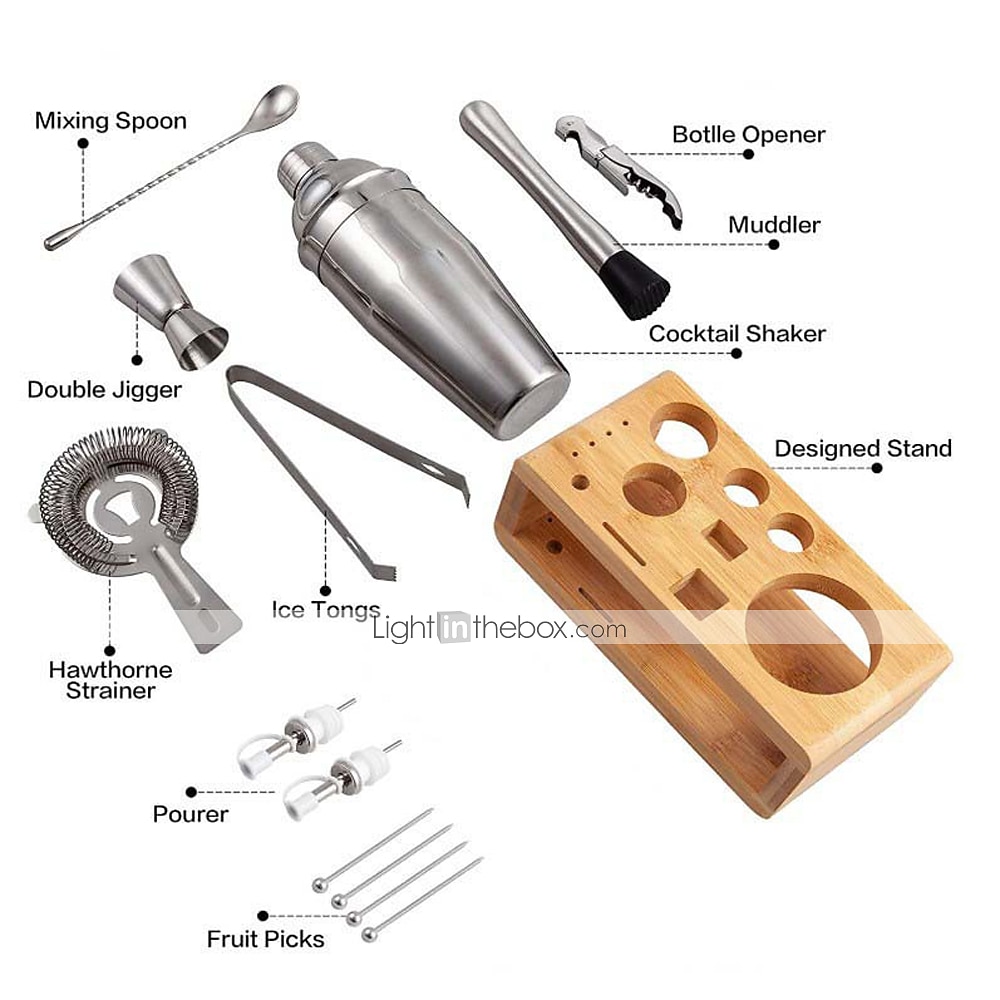 Cocktail Shaker Set Bartender Kit with Stand Insulated Cocktail Shaker Bartender Kit Cocktail Shaker Mixer Stainless Steel 350ml Bar Tool Set with Stylish 2026 - $42.99 –P4