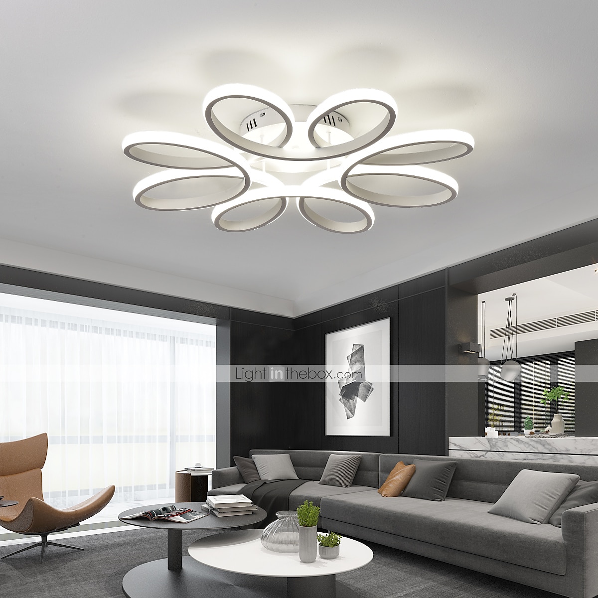 LED-Deckenleuchte 8 Köpfe 6 Köpfe modernes Blumendesign Metall Silikagel linear lackierte Oberflächen 65cm 110-120v 220-240v 2025 - $135.99 –P7