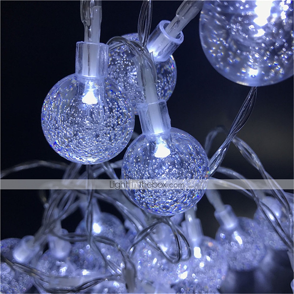 2ks solární světelná struna 20 led 5m solární patio světla s 8 režimy vodotěsné křišťálové koule strunová světla pro zahradní párty svatební zahradní dekorace 2025 - $19.49 –P7