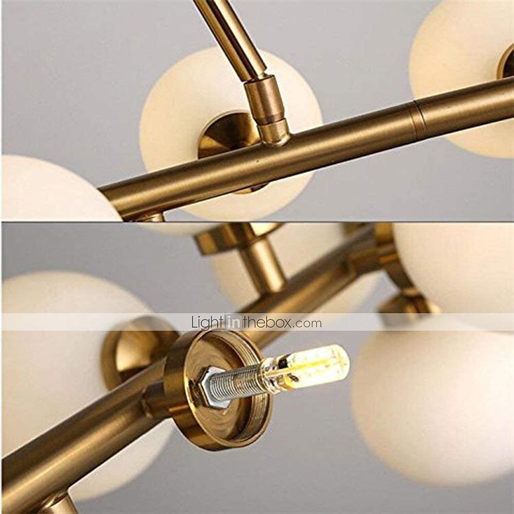 16 Bulbs 90cm(35.4") LED Gold Pendant Light Metal Glass Sputnik Electroplated 3.9" Lampshades Molecular Nordic Chandelier for Home Bedroom Kitchen 2025 - $377.89 –P10