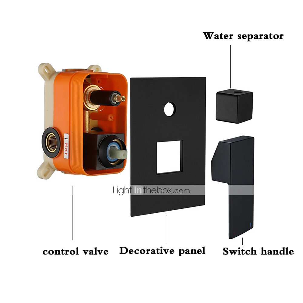 Concealed Shower Faucet Combo Set Black, 8"/10"/12"Ultra Thin Top Head Shower System Mixer Rough In Valve Rainfall High Pressure Head with Handheld, Wall Monted Tub and Shower Trim Kit Bathroom Bath 2025 - $372.59 –P3