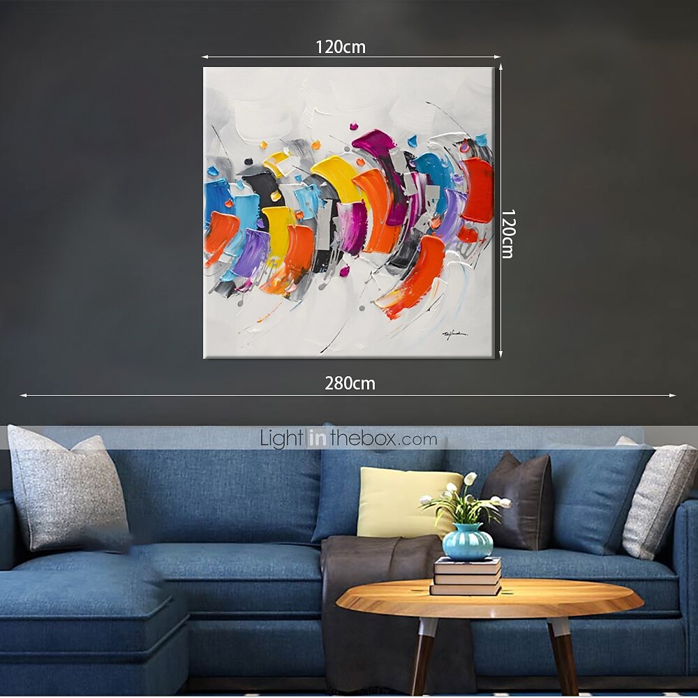 Oil Painting Hand Painted Square Abstract Modern Rolled Canvas (No Frame) 2026 - $74.99 –P5
