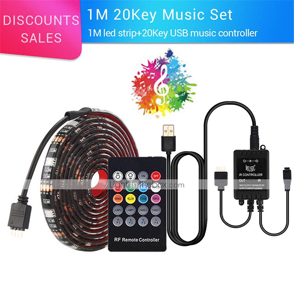 2025年 音楽制御ledライトストリップ1m 2m 3m 4m 5m 5050 rgb smd 30 leds /メートルtiktok ledストリップライトir 24キーコントローラーusbポートdc5v  コレクション – $15.99 –P4