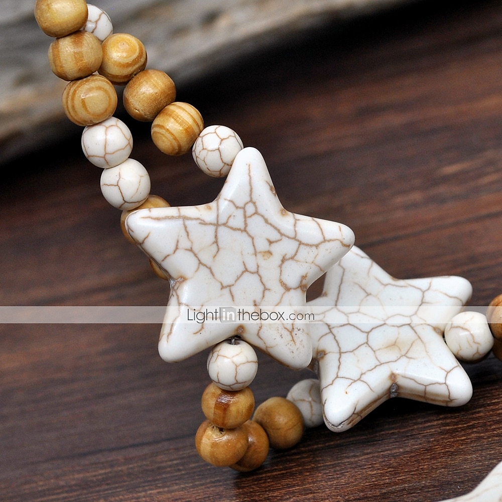 1 pc Collier Pendentif Collier de Perle For Femme Plein Air Cadeau Fête d'anniversaire En bois Pierre Fait main Amis Etoile / Collier Sautoir / Collier de perles de 2025 ? $14.99 –P5
