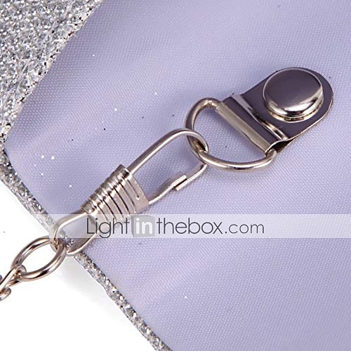 sølvglitter clutch-veske for kvinner – elegant kveldsveske med kjedestropp for bryllup, fester og formelle arrangementer 2025 - $19.99 –P2