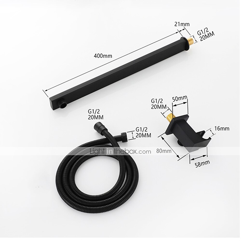 Concealed Shower Faucet Combo Set Black, 8"/10"/12"Ultra Thin Top Head Shower System Mixer Rough In Valve Rainfall High Pressure Head with Handheld, Wall Monted Tub and Shower Trim Kit Bathroom Bath 2025 - $372.59 –P10