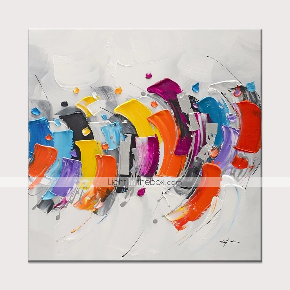 Oil Painting Hand Painted Square Abstract Modern Rolled Canvas (No Frame) 2026 - $74.99 –P1