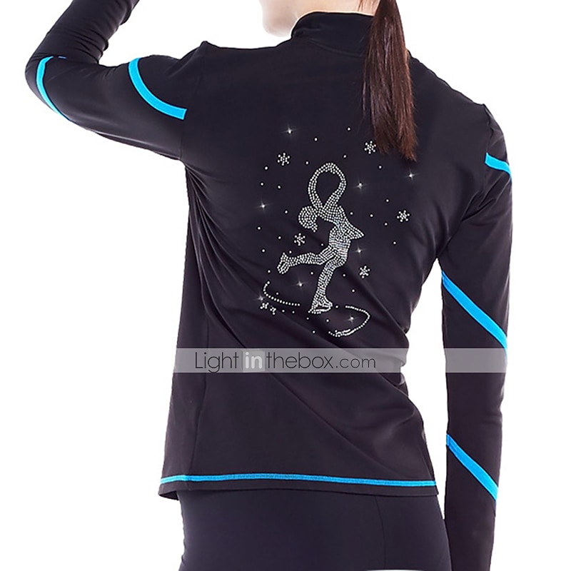 Eiskunstlauf-Jackett und -Hose Damen Mädchen Eislaufen Hosen / Regenhose Shirt Weiß Rosa Blau Glitzer Vlies Spandex Hochelastisch Ausbildung Wettbewerb Eiskunstlaufkleidung warm Kristalle Langarm 2026 - $123.99 –P4