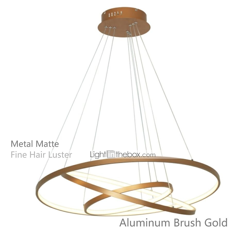 3-Light 80/60/40/20 cm LED Pendant Light Metal Acrylic Ring Circle Design Painted Finishes 90W/113W 3-Rings 4-Rings Dimmable with Remote Control  2026 - $349.99 –P11