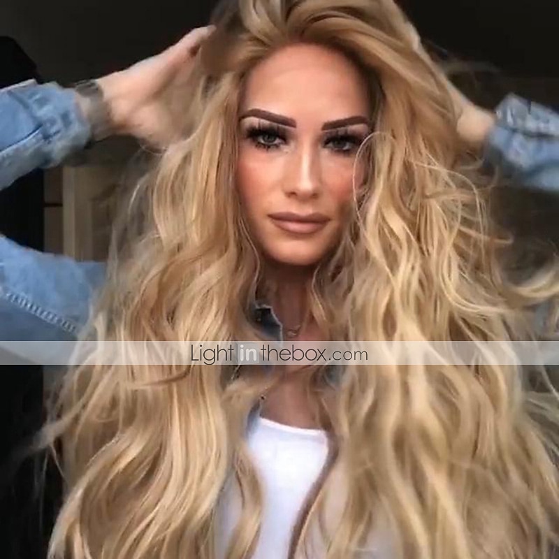 perruques blondes pour femmes perruque synthétique bouclés vague de corps coupe de lutin perruque cheveux synthétiques longs blonds clairs 30 pouces conception à la mode des femmes parti moelleux de 2025 ? $41.99 –P3