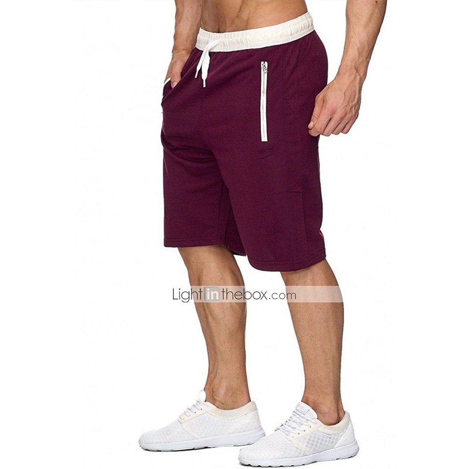 Men's Running Shorts Workout Shorts Drawstring Zipper Pocket Bottoms Casual Athleisure Breathable Soft Sweat wicking Gym Workout Performance Basketball Sportswear Activewear Solid Colored Black 2025 - $13.99 –P8