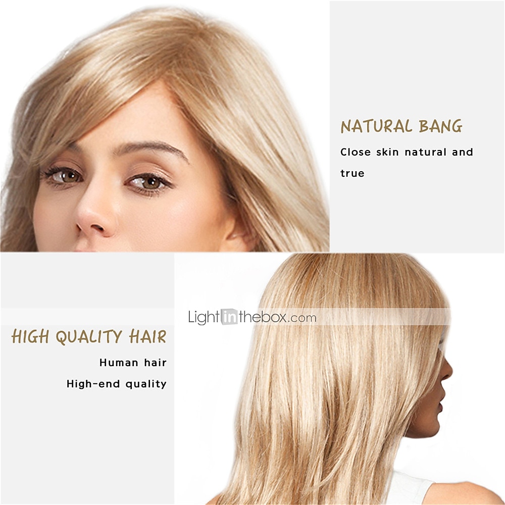 Human Hair Blend Wig Long Natural Wave Deep Wave Side Part  display picture 1