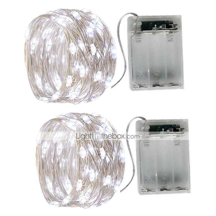 Elegante cadena de luces de 10 m para recepción de boda, fiesta, 100 led, resistente al agua, 4 unidades, 2 unidades, 1 unidad, para Navidad, boda, hogar, fiesta, habitación, decoración al aire 2025 - $7.99 –P15