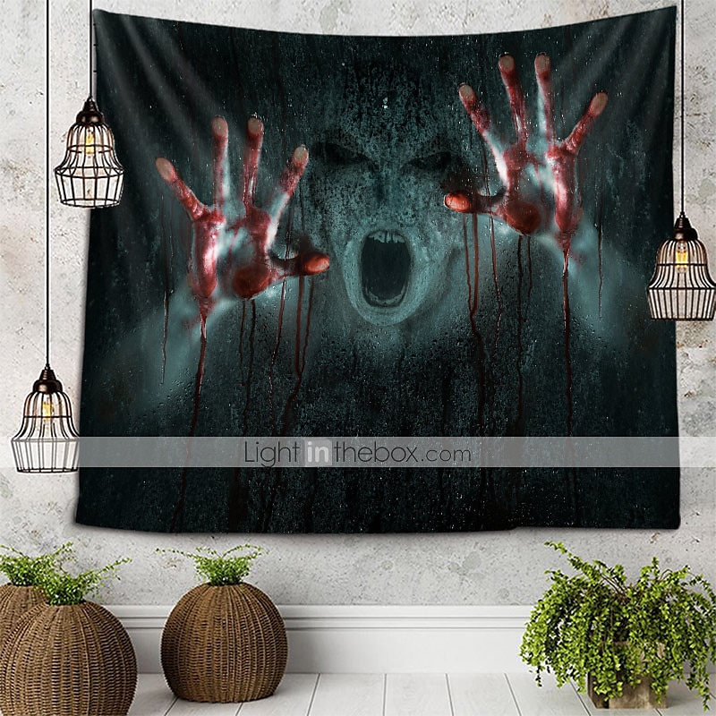 halloween koristeet hirviö loma seinä tapetti taide sisustus peitto verho piknik pöytäliina riippuva koti makuuhuone olohuone asuntolan sisustus psykedeelinen verinen käsi zombie kummittelee pelottava 2025 - $13.99 –P6