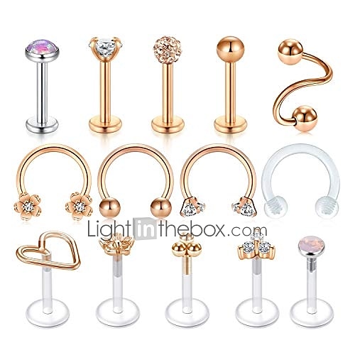16g cartilage helix tragus stud earring twist spiral barbell lip rings labret stud horseshoe piercing twisted eyebrow rings piercing for women men jewelry 2025 - $12.99 –P1