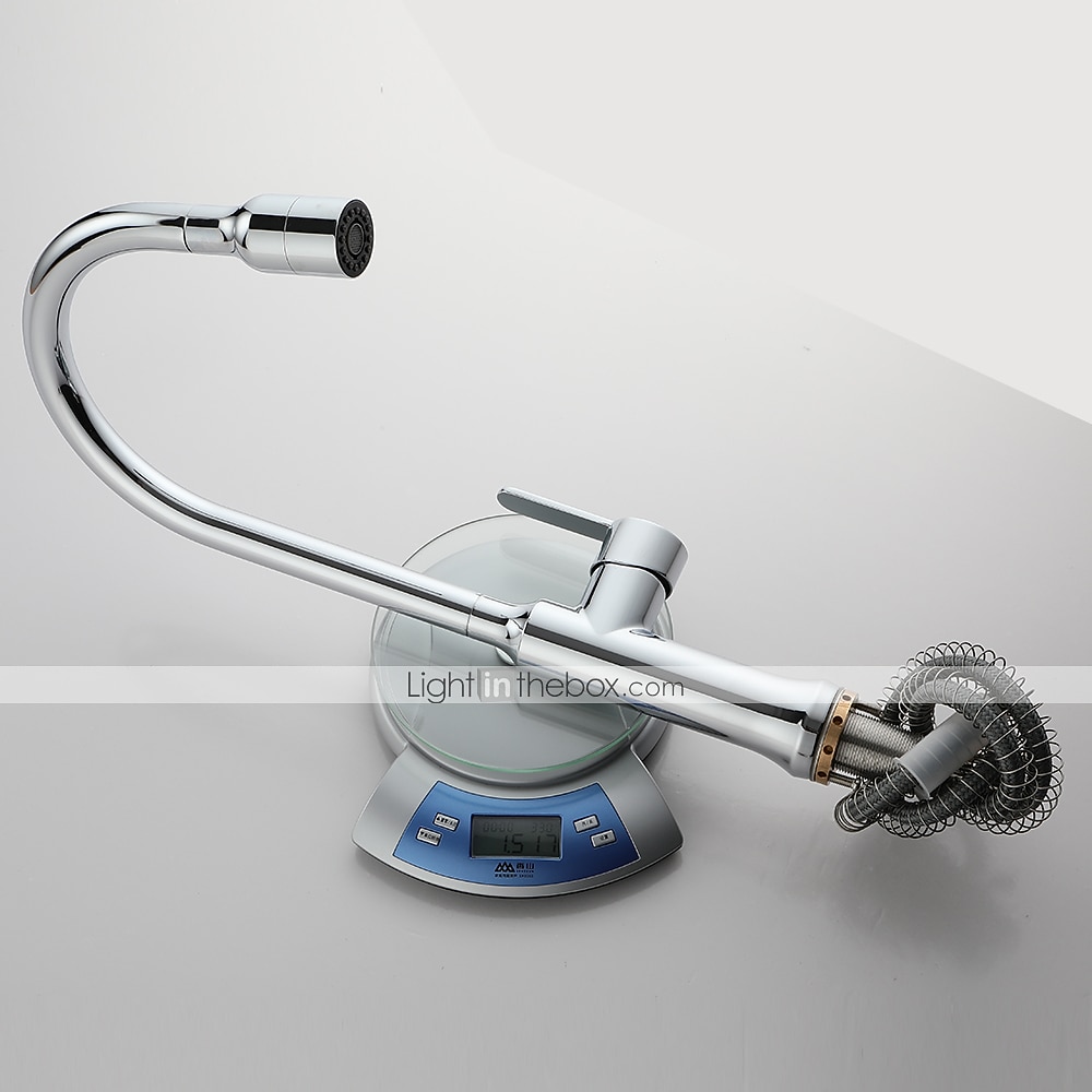 2026年 引き出し式噴霧器付きキッチンシンクミキサー蛇口、360回転シングルハンドルハイアークキッチンタップデッキマウント、1穴真鍮キッチンシンク蛇口水容器タップ  コレクション – $275.29 –P1