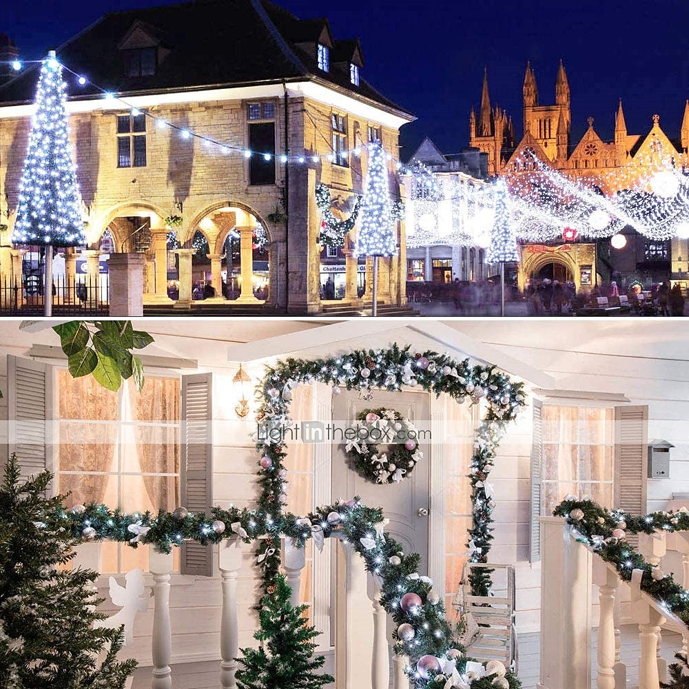 Outdoor Solar String Lights 100M 800LED 50M 500LED Upgraded Fairy Christmas String Lights Ambiance Lighting for Outdoor Patio Lawn Remote Control Memory Function IP65 Waterproof Garden Light 2025 - $66.99 –P5