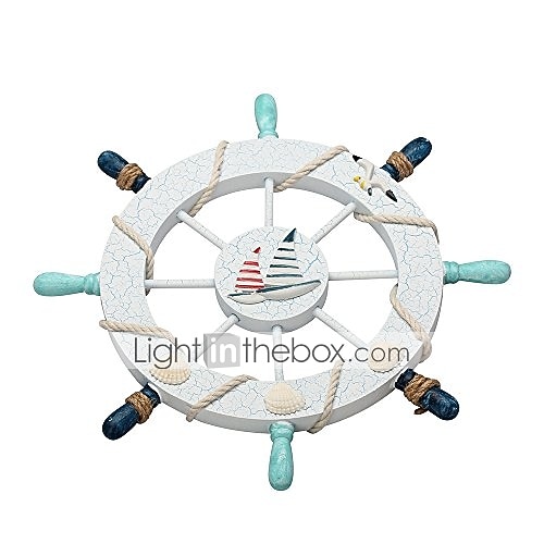 strand fa csónak hajó kormánykerék fal akcentus falra akasztó ajtó akasztó dísz fali dekoráció lakberendezés 28*28cm 2025 - $23.99 –P5
