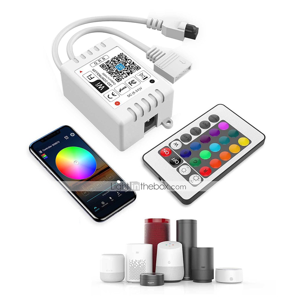 32.8ft 10 m led רצועות אור led wifi אלחוטי rgb tiktok אורות led חכם עמיד למים 5050 עם 24 מקשים שלט רחוק אורות קלטת גמישים מתאים alexagoogle הבית ומתאם 12 v 2025 - $49.67 –P3