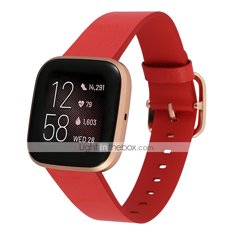 צפו בנד ל פיטביט Versa 2 / Versa Lite / Versa SE / Versa עור אמיתי תַחֲלִיף רצועה שחרור מהיר מתכוונן צמיד 2025 - $18.99 –P9
