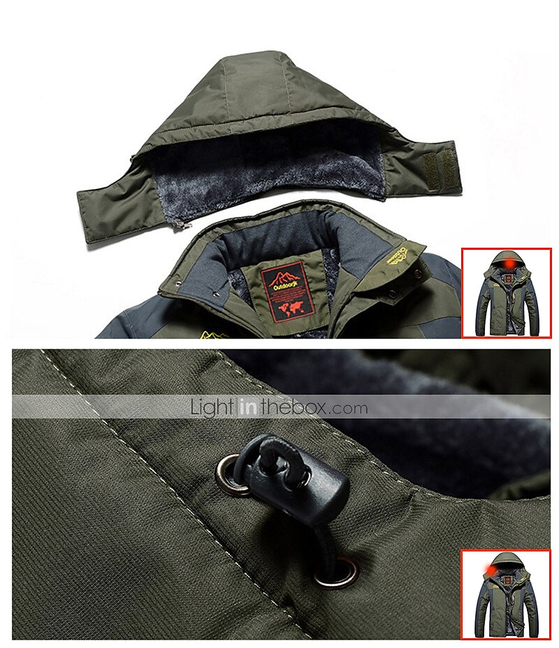 Pánské Dağcı Ceketi Bunda lyžařská Dağcı Rüzgarlığı Fleece Zima Venkovní Větruvzdorné Prodyšné Kapuce Zimní bunda Vrchní část oděvu Jeden jezdec Lov Rybaření Lezení Černá Armádní zelená Červená Modrá 2025 - $50.99 –P16