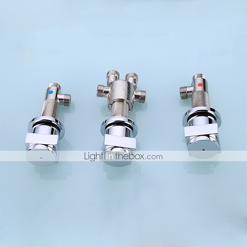grifo de la bañera - grifos mezcladores de ducha de baño de válvula de cerámica de bañera romana galvanizada contemporánea 2025 - $372.59 -P6