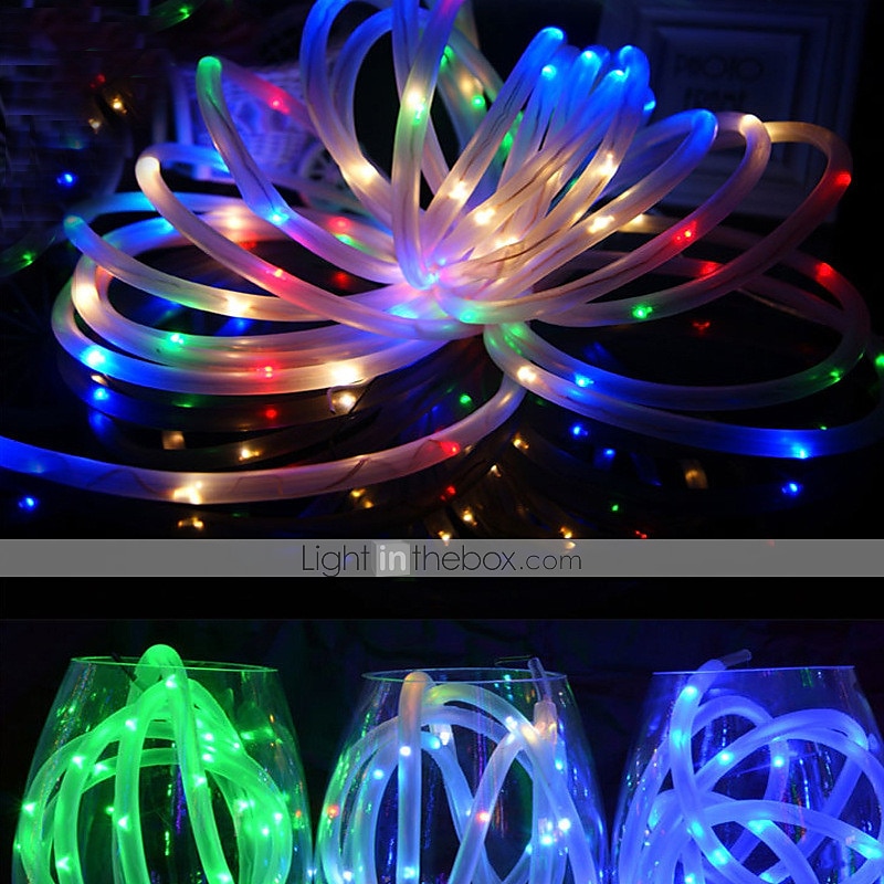 kültéri napfénylámpa 2db 1db kötélcső vezetett napelemes lámpa 12m 100 led húrlámpa kültéri tündér ünnep karácsonyi ünnepség napkert fény vízálló luz napelemes napelemes kert fény 2025 - $33.99 –P4