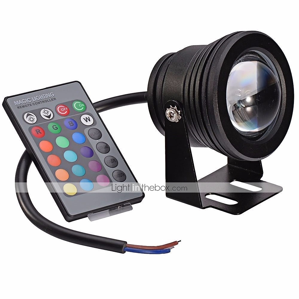 damlys undervannsfontenelys led nedsenkbar spotlight rgb 16farger vanntett med fjernkontroll 10w dc12v utendørs hage landskapslys 1stk 2stk 2025 - $25.99 –P3