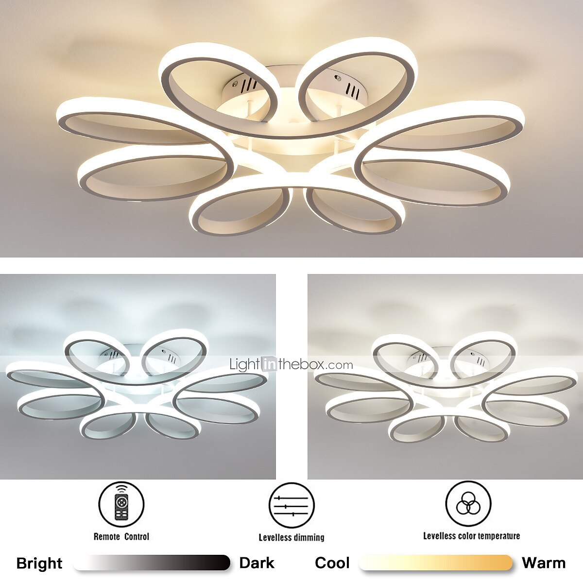 LED-Deckenleuchte 8 Köpfe 6 Köpfe modernes Blumendesign Metall Silikagel linear lackierte Oberflächen 65cm 110-120v 220-240v 2025 - $135.99 –P1
