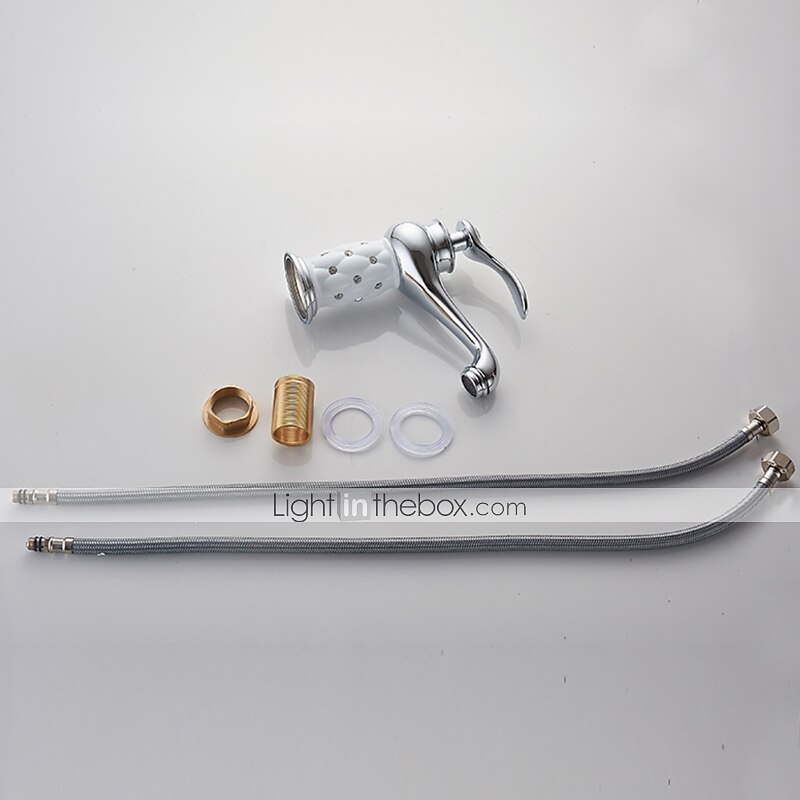 Single Handle Bathroom Faucet, Chrome/Gloden One Hole Centerset, Brass/Zinc Alloy Bathroom Sink Faucet with Supply Lines  2025 - $72.99 –P7