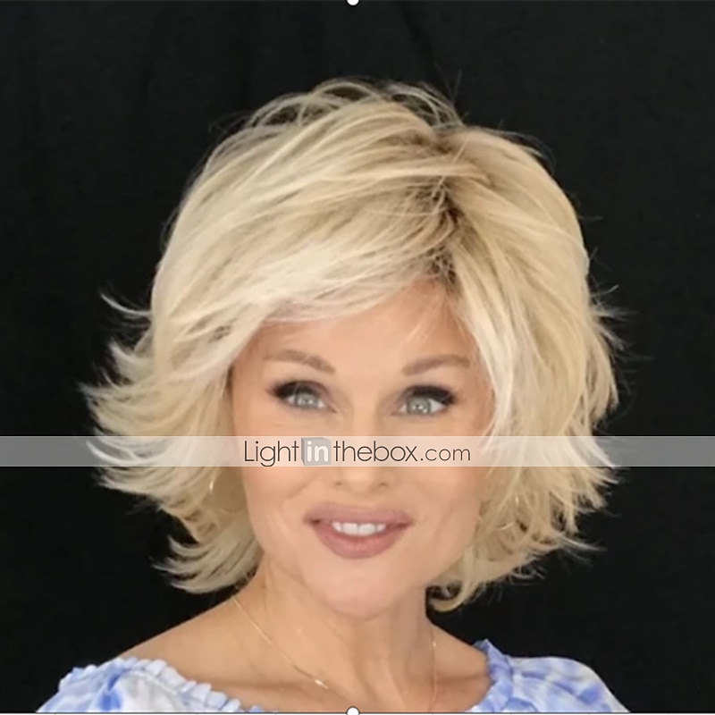 Parrucche sintetiche Riccio Taglio asimmetrico Parrucca Corto Biondo Capelli sintetici 6 pollice Per donna Classico squisito Soffice Biondo del 2026 a $32.99 –P1
