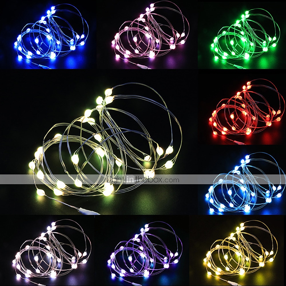 Cadena de luces LED RGB de 33 pies, 100 luces LED parpadeantes a prueba de agua con control remoto de 32 teclas para decoración navideña 2025 - $21.99 –P2