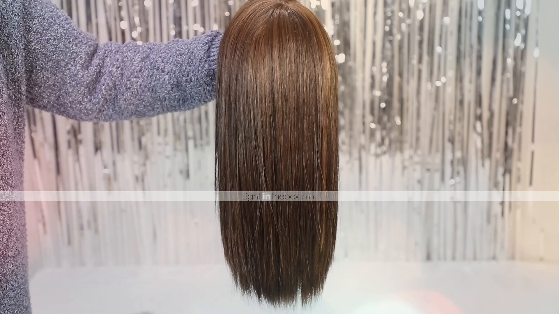 Human Hair Blend Wig Medium Length Natural Straight With Bangs Brown Women Fashion Adorable Capless Women's Dark Auburn#33 2025 - $117.99 –P4