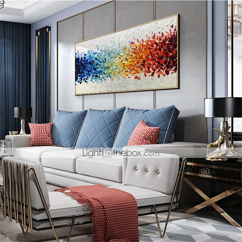 Oil Painting Hand Painted Horizontal Panoramic Abstract Still Life Modern Rolled Canvas (No Frame) 2025 - $83.99 –P3