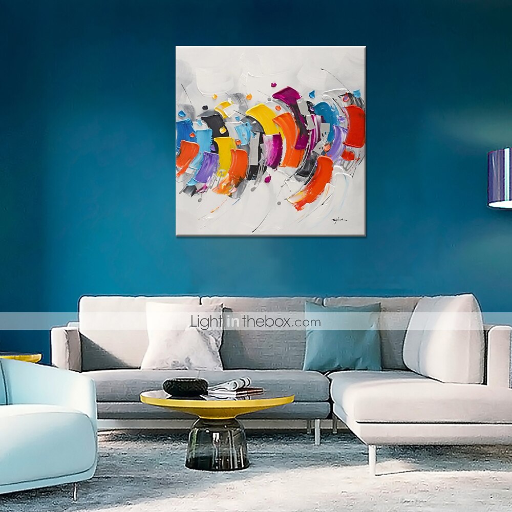 Oil Painting Hand Painted Square Abstract Modern Rolled Canvas (No Frame) 2026 - $74.99 –P4