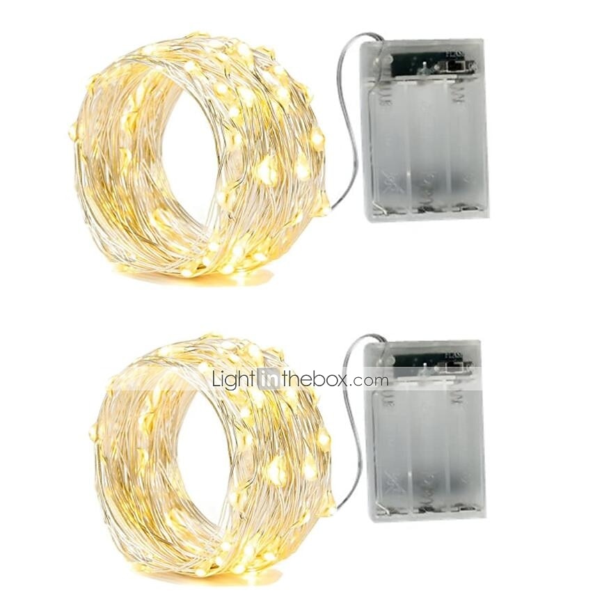 Elegante cadena de luces de 10 m para recepción de boda, fiesta, 100 led, resistente al agua, 4 unidades, 2 unidades, 1 unidad, para Navidad, boda, hogar, fiesta, habitación, decoración al aire 2025 - $7.99 –P14