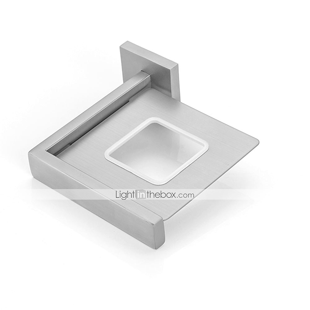 suport sapun inox si abs cu tava de sticla montata pe perete baie 1buc finisaje vopsite, crom galvanizat si periat 2025 - $47.99 –P19