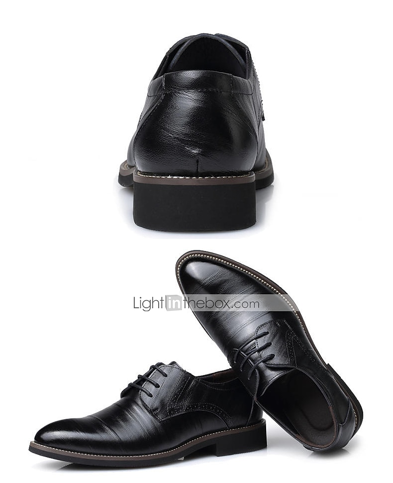 Homme Oxfords Chaussures derby Chaussures habillées Entreprise Classique du quotidien Bureau et carrière Soirée & Evénement Cuir Preuve de l'usure Lacet Noir Jaune Bleu Printemps Automne de 2025 ? $54.99 –P8