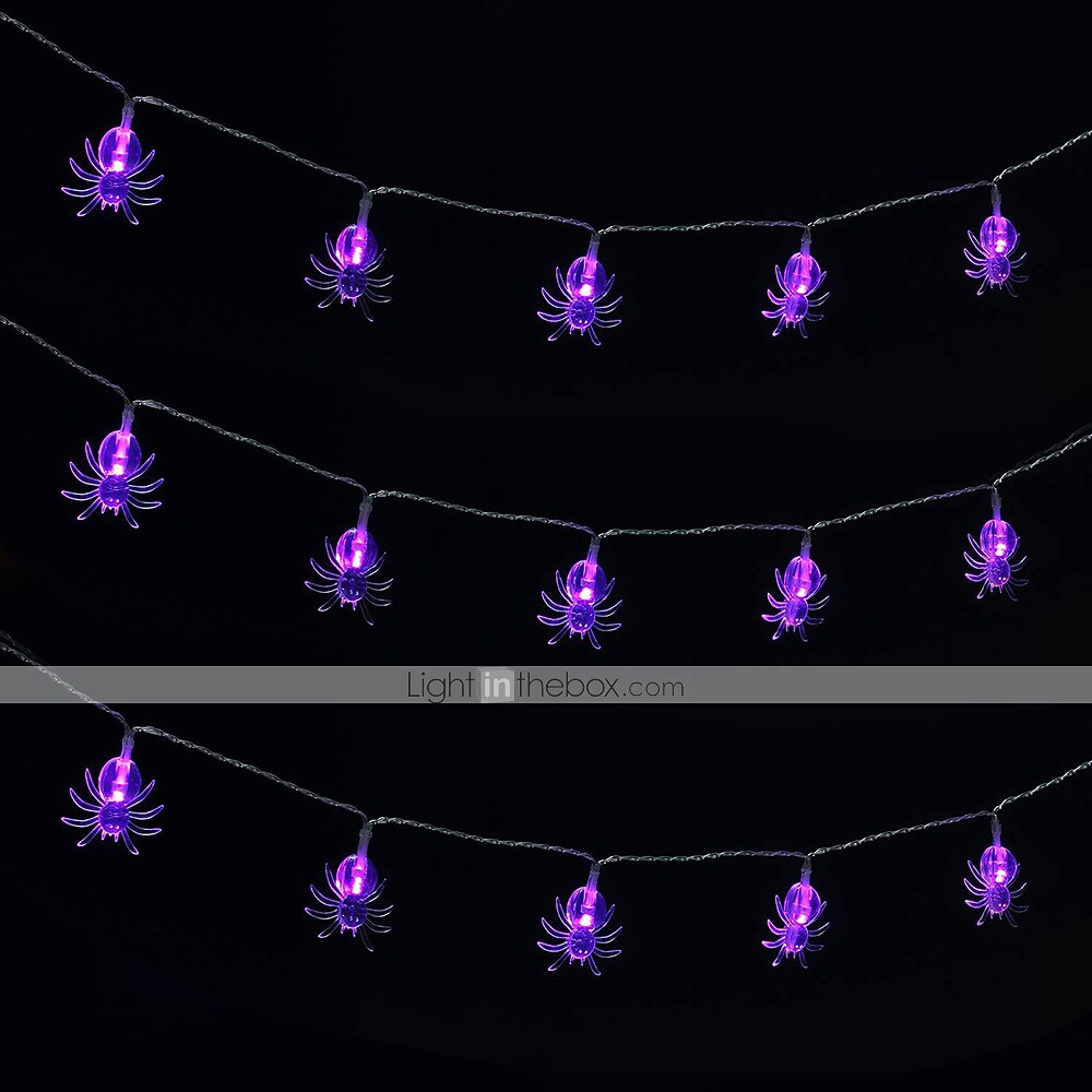 φώτα αποκριών φώτα κορδόνι αράχνη 10 led μοβ αράχνες 1.5m 4.9ft led παιχνίδια αποκριές φεστιβάλ φάντασμα διακόσμηση τρόμου για κοστούμια πάρτι 2025 - $11.49 –P7