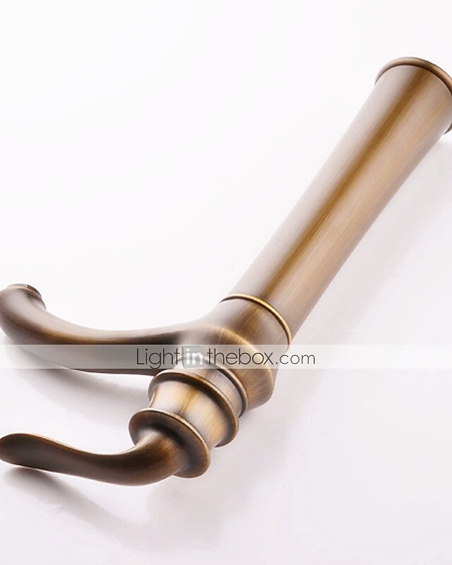 Brass Bathroom Sink Faucet,Waterfall Antique Brass Widespread Water Flow Single Handle One Hole Bath Taps with Hot and Cold Switch 2025 - $97.99 –P2