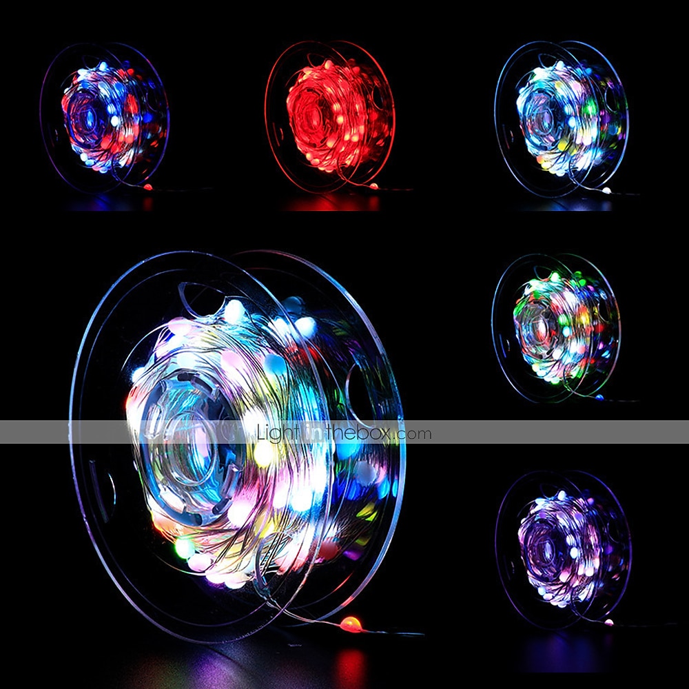 Cadena de luces LED RGB de 33 pies, 100 luces LED parpadeantes a prueba de agua con control remoto de 32 teclas para decoración navideña 2025 - $21.99 –P3